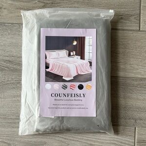 Satin Gray Bedding Set (Queen)